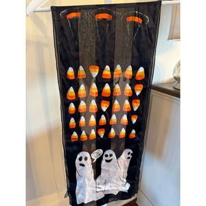 Gorgeous silk Elaine Gold Halloween scarf, ghosts, candy corn, witches hats!